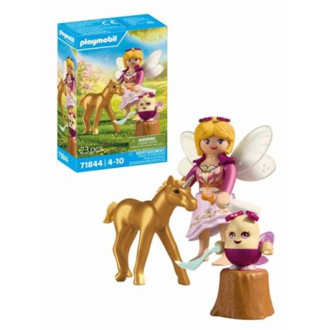 Playmobil - Jucarie de rol Pui de unicorn auriu si zana - imagine 7